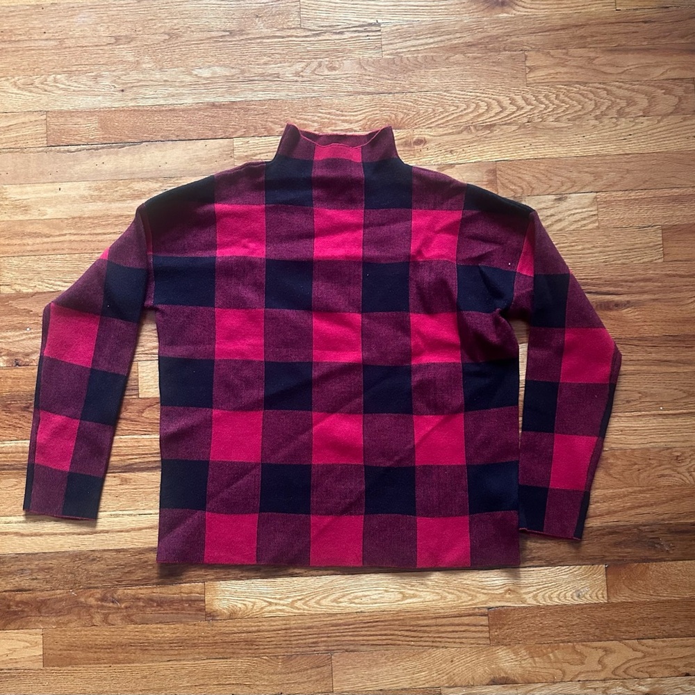 Tahari Red and Black Knit Sweater